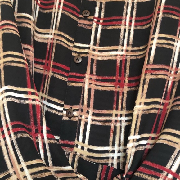 Plaid Wrap Style Shirt Dress - Like New - Picture 7 of 8